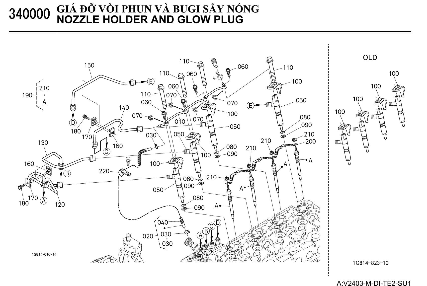 Giá đỡ vòi phun và bugi sấy